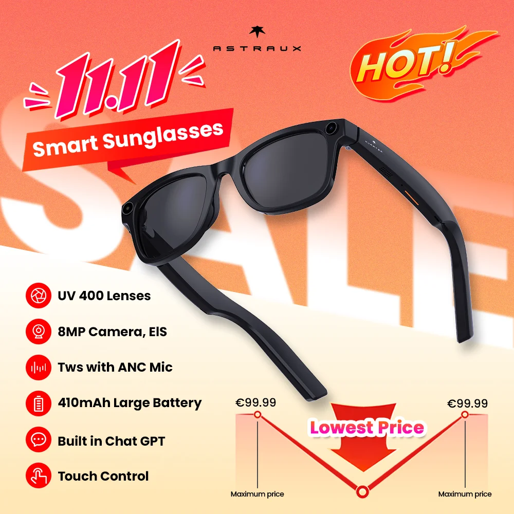 AI smart Bluetooth glasses ultra-high-definition camera pixels video recording stabilization Bluetooth calling
AI smart Bluetooth glasses ultra-high-definition camera pixels video recording stabilization Bluetooth calling
