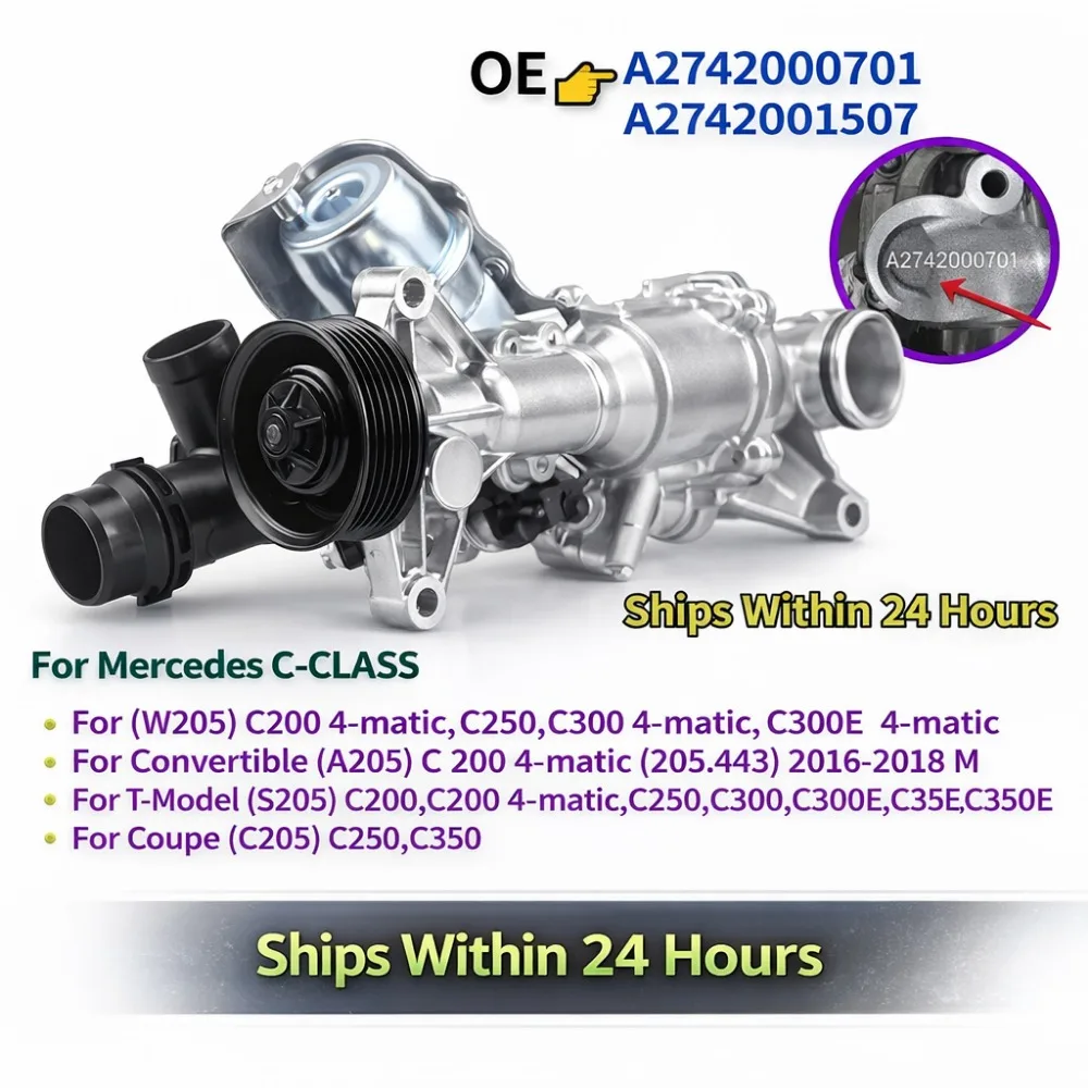 A2742000701 A2742001507 for Mercedes C-Class W205 A205 C205 S205 C200 C250 C300 4-matic C300E C350E Engine Cooling Water Pump
A2742000701 A2742001507 for Mercedes C-Class W205 A205 C205 S205 C200 C250 C300 4-matic C300E C350E Engine Cooling Water Pump