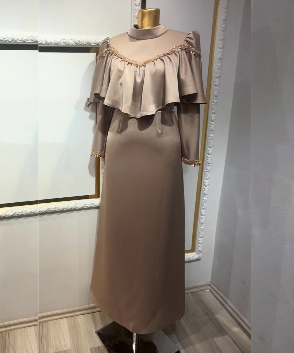 Customized Chinese Style Charmeuse Ruched Pleat Sequined A-line High Collar Midi Evening Dresses Luxury 2025 Intricate
Customized Chinese Style Charmeuse Ruched Pleat Sequined A-line High Collar Midi Evening Dresses Luxury 2025 Intricate
