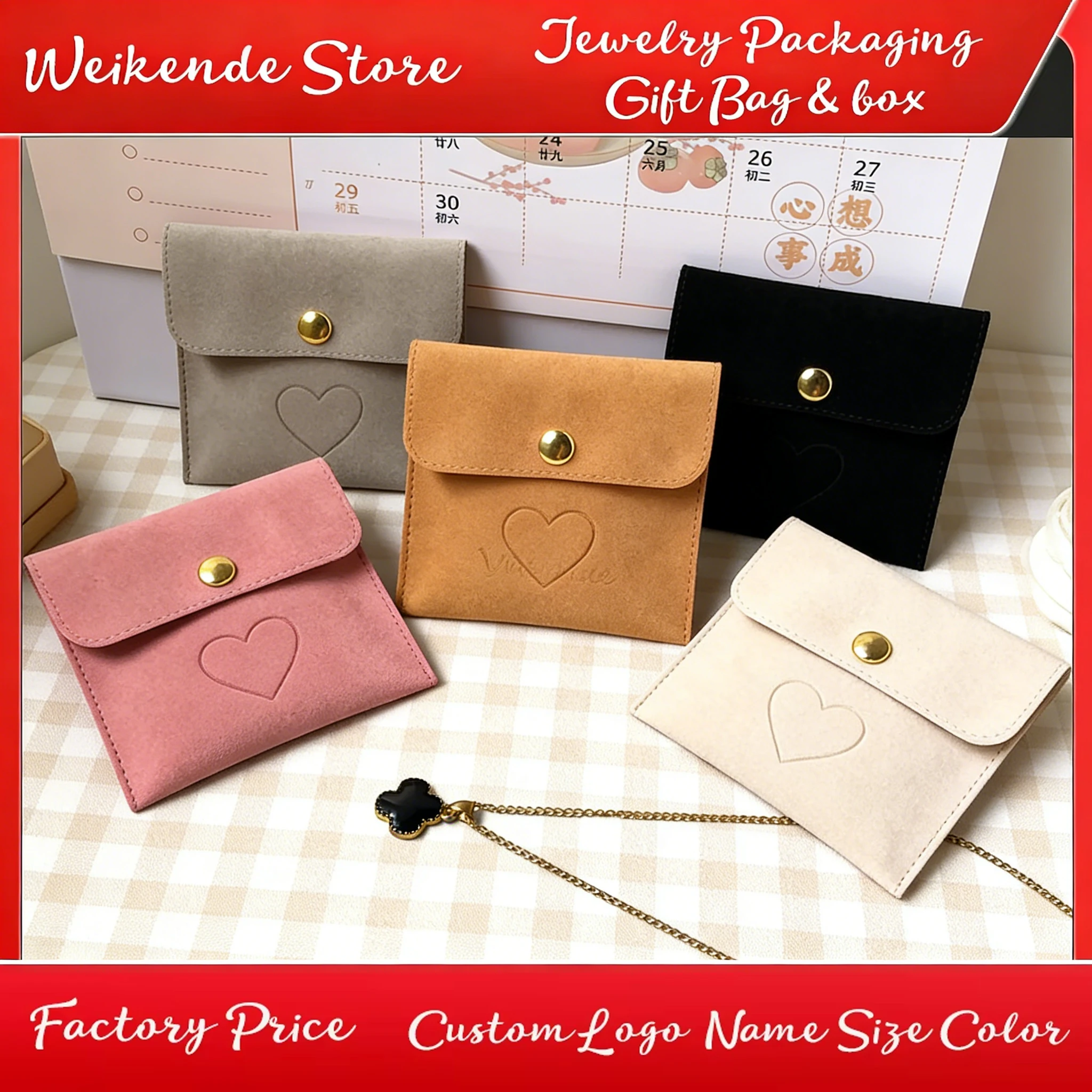 Customized Logo Red Microfiber Button Bag Necklace Bracelet Ring Perfume Eyelashes Packaging Snap Bags Jewelry Gift Dust Pouch
Customized Logo Red Microfiber Button Bag Necklace Bracelet Ring Perfume Eyelashes Packaging Snap Bags Jewelry Gift Dust Pouch