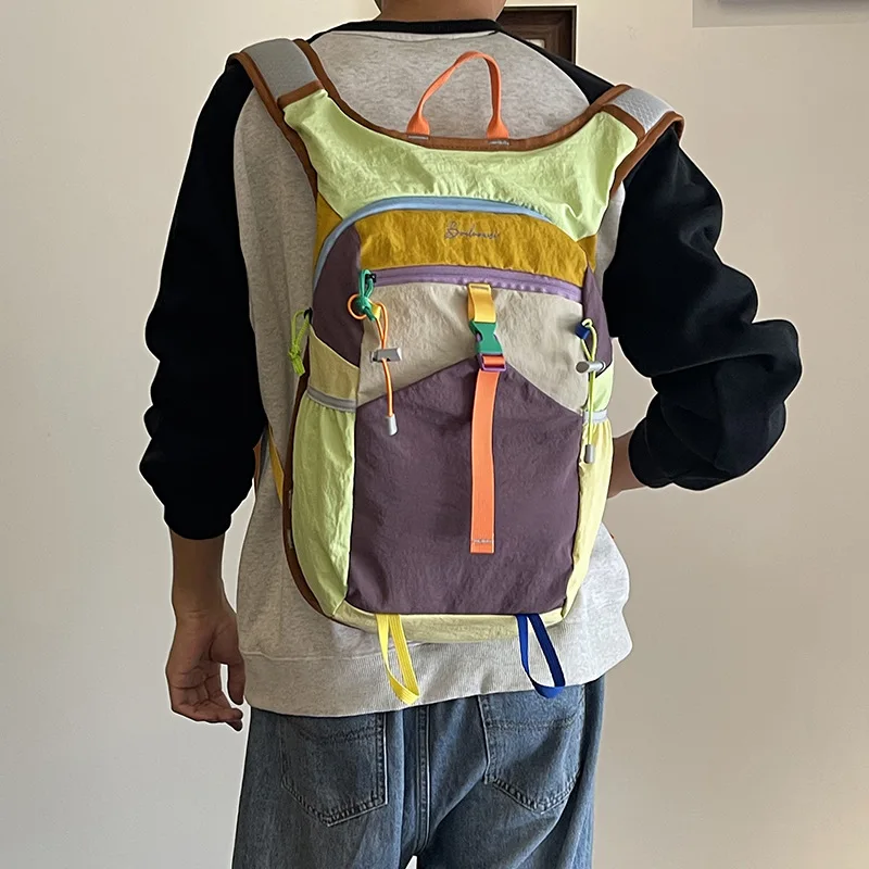 Спортивные женские рюкзаки с цветными блоками Dopamine, школьные ранцы для студентов, водонепроницаемые уличные мужские рюкзаки
Спортивные женские рюкзаки с цветными блоками Dopamine, школьные ранцы для студентов, водонепроницаемые уличные мужские рюкзаки