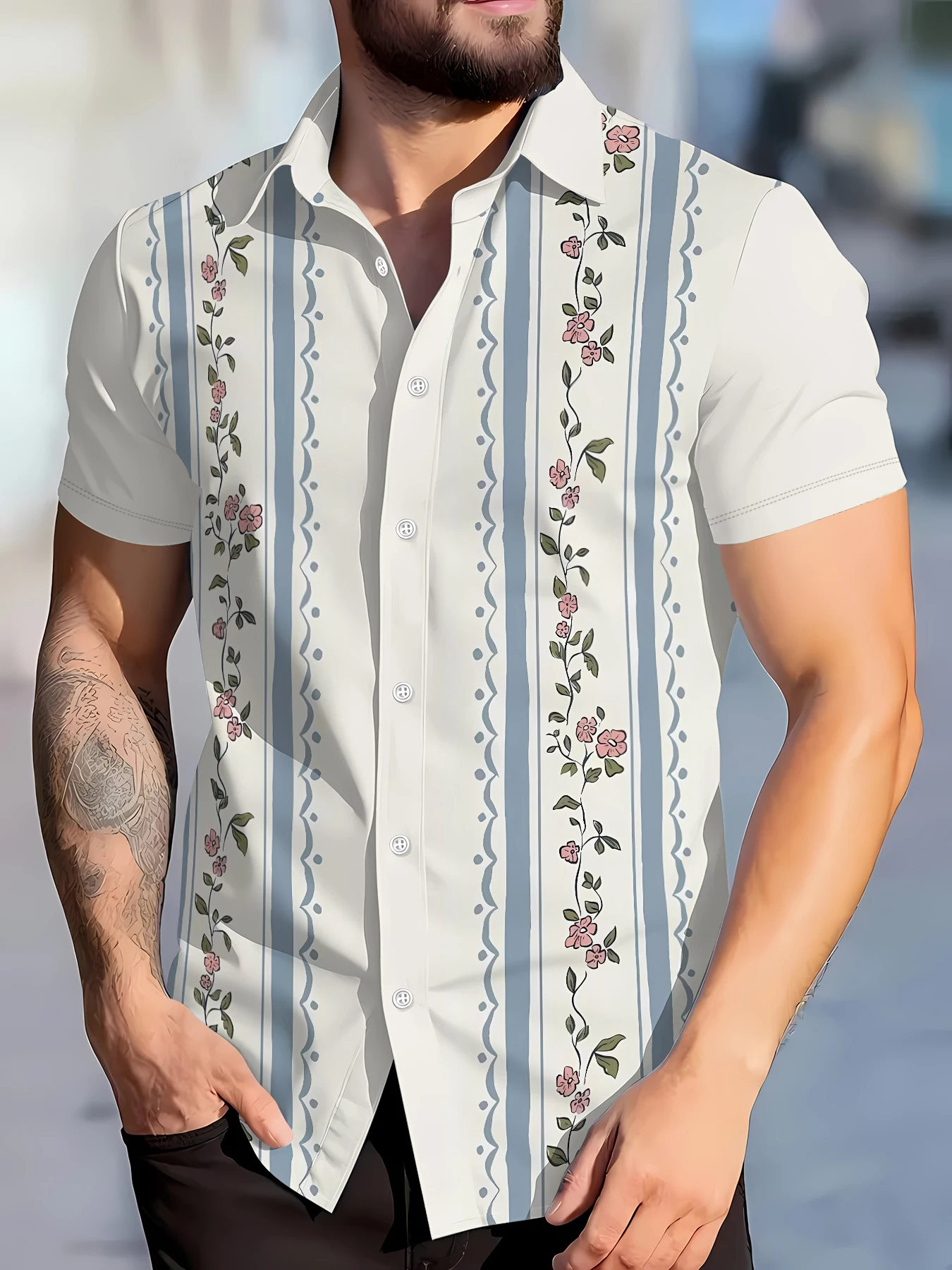 2026 Summer New Style Men's Short-Sleeved Shirt with 3D Patterned Print - Street Casual Fashion Comfortable and Soft
2026 Summer New Style Men's Short-Sleeved Shirt with 3D Patterned Print - Street Casual Fashion Comfortable and Soft