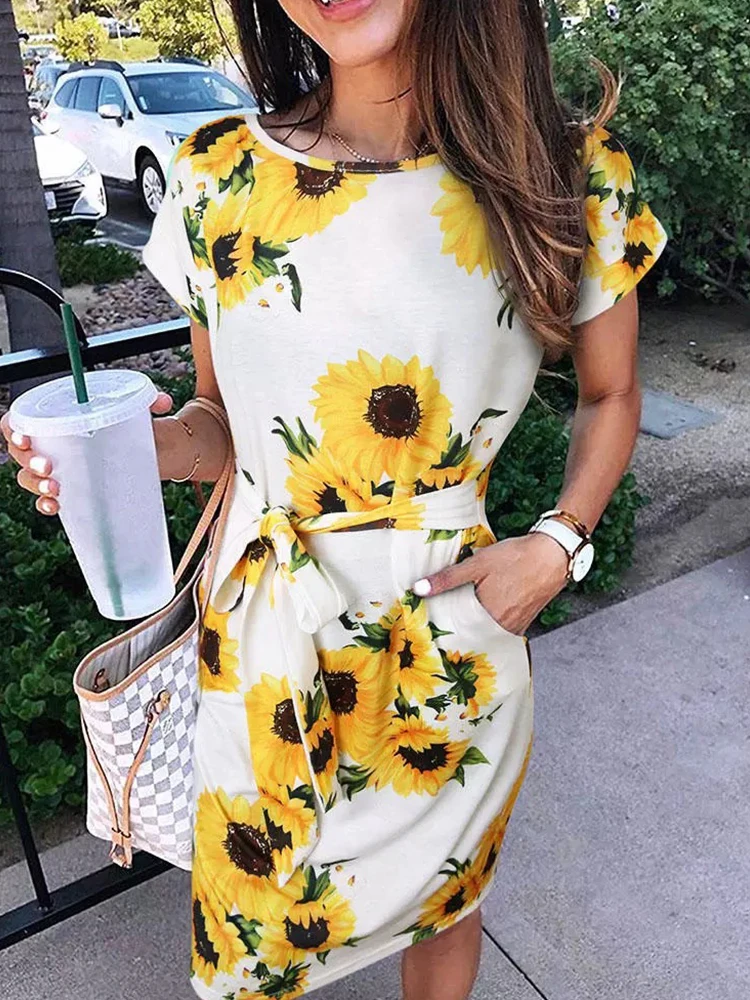 New Loose Waist Lace Up Chic Dress Casual O Neck Short Sleeve Summer Midi DressNiceFashion Floral Print A Line Dresses For Women
New Loose Waist Lace Up Chic Dress Casual O Neck Short Sleeve Summer Midi DressNiceFashion Floral Print A Line Dresses For Women