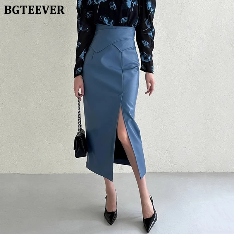BGTEEVER Stylish High Waist Ladies Split PU Leather Skirts Spring Irregular Women Package Hip Skirts
BGTEEVER Stylish High Waist Ladies Split PU Leather Skirts Spring Irregular Women Package Hip Skirts