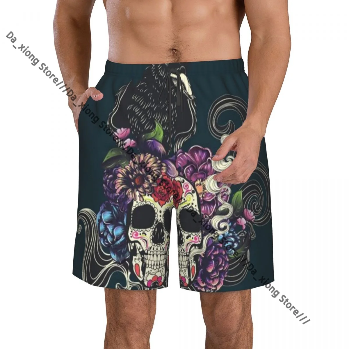 Men's Beach Short Swim Shorts Day Of The Dead Floral Sugar Skull Surfing Sport Board Shorts Swimwear
Men's Beach Short Swim Shorts Day Of The Dead Floral Sugar Skull Surfing Sport Board Shorts Swimwear