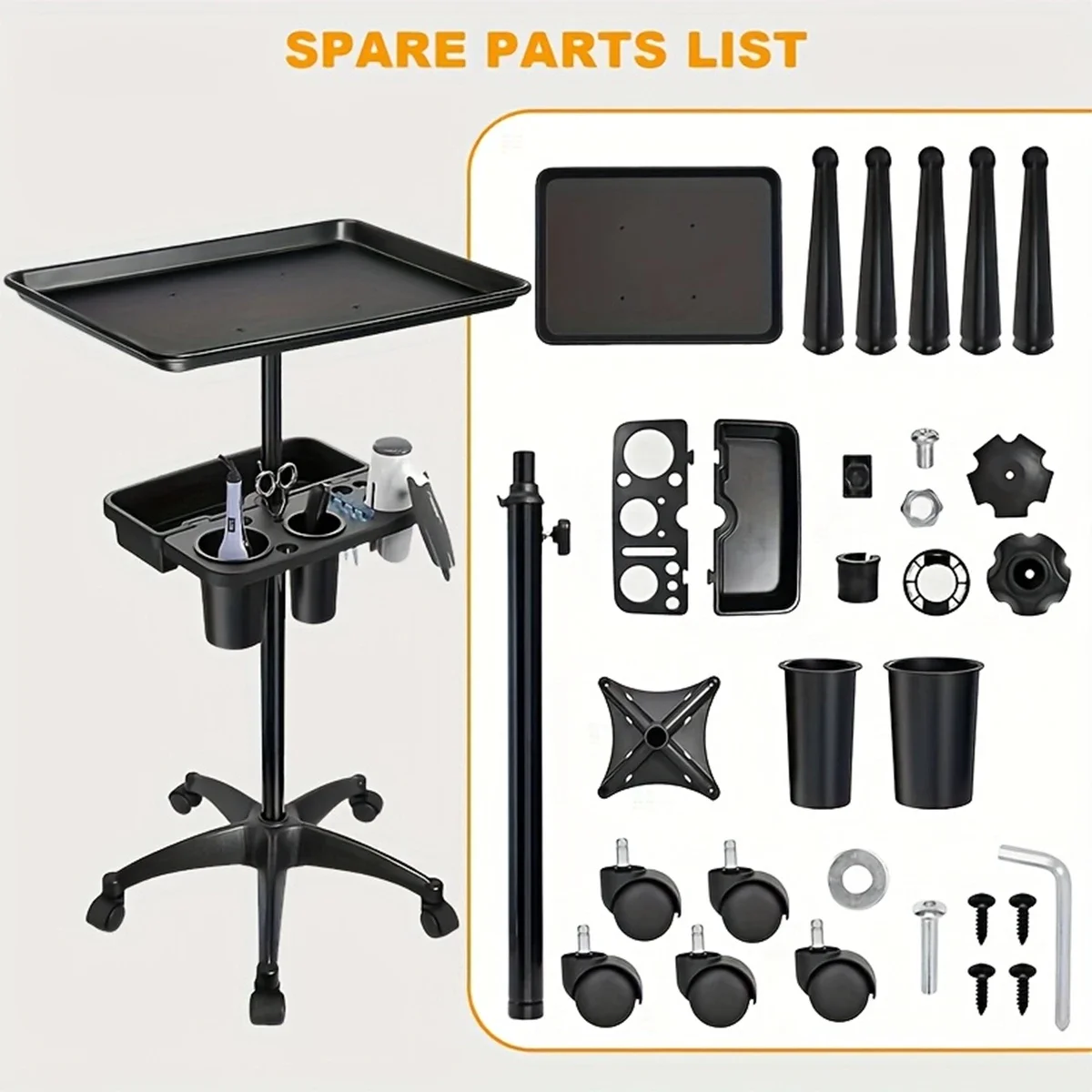 Professional Adjustable Barber Cart with Storage, Rolling Salon Trolley for Haircut & Tattoo Tools, Beauty Salon Organizer
Professional Adjustable Barber Cart with Storage, Rolling Salon Trolley for Haircut & Tattoo Tools, Beauty Salon Organizer