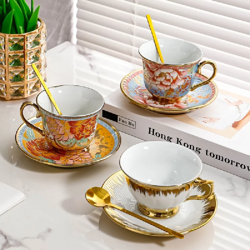 Ceramic Coffee Cup Set High Grade Luxury Elegant Gold Floral European Style British Afternoon Tea For Home With Saucer Spoon
Ceramic Coffee Cup Set High Grade Luxury Elegant Gold Floral European Style British Afternoon Tea For Home With Saucer Spoon