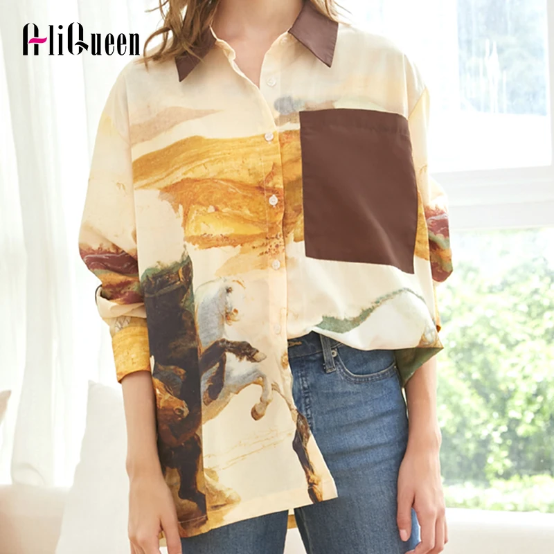 Spring Summer Women Vintage Painting Blouses Korean Female Lantern Sleeve Single-breasted Loose Casual Tooling Shirt Coat Blusas
Spring Summer Women Vintage Painting Blouses Korean Female Lantern Sleeve Single-breasted Loose Casual Tooling Shirt Coat Blusas