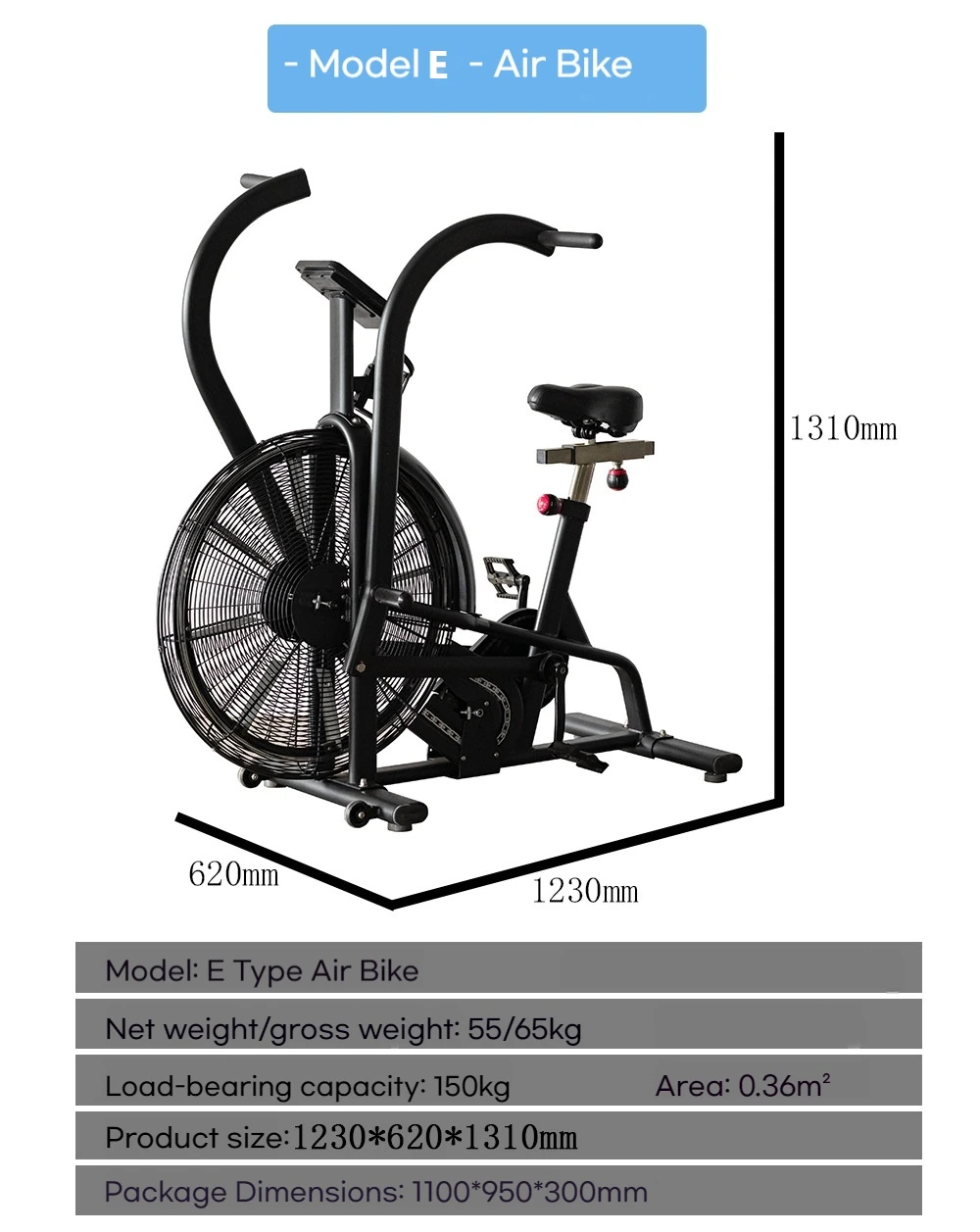 Commercial Wind Resistance Fan Bike Ten Speed Adjustable Resistance Air Bike for Home Gym and for Crossfit Fans
Commercial Wind Resistance Fan Bike Ten Speed Adjustable Resistance Air Bike for Home Gym and for Crossfit Fans