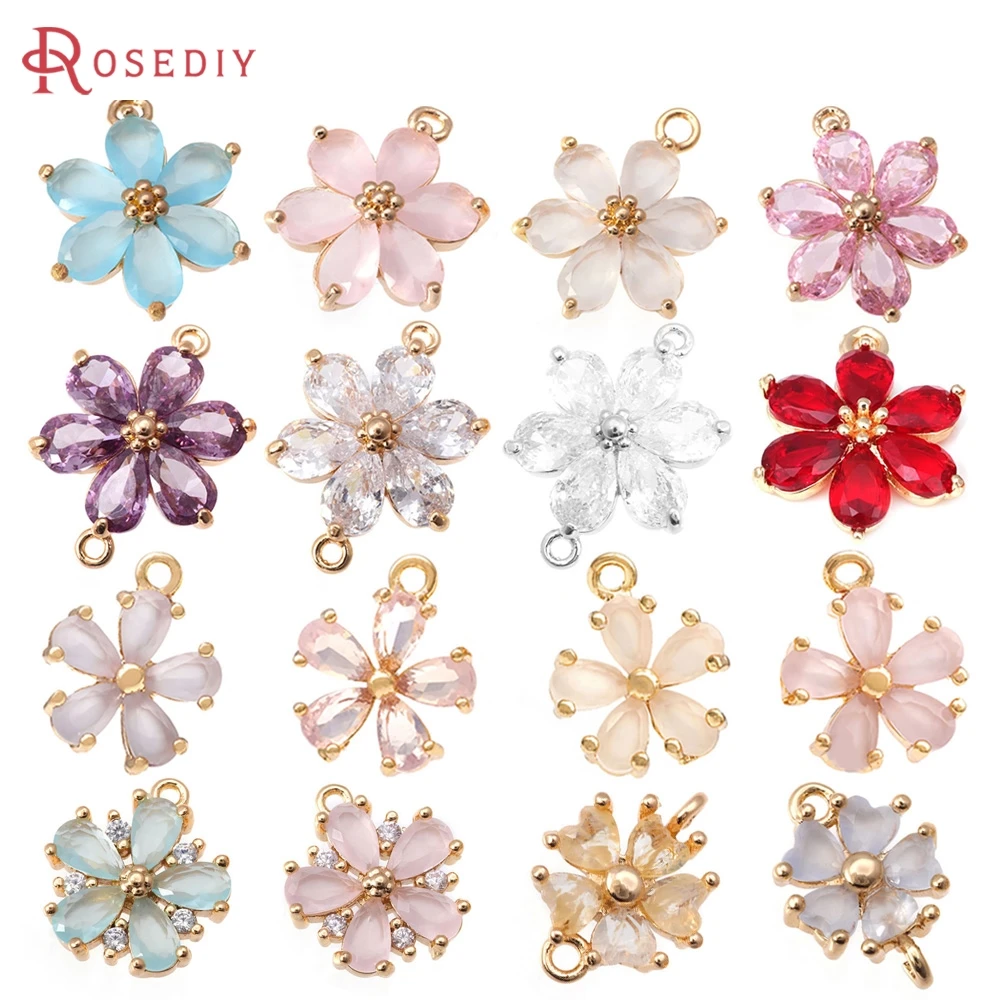 4PCS 18K Gold Color Brass Zircon Flower Connect Charms Pendants High Quality Diy Necklace Earrings Charms Jewelry Making
4PCS 18K Gold Color Brass Zircon Flower Connect Charms Pendants High Quality Diy Necklace Earrings Charms Jewelry Making