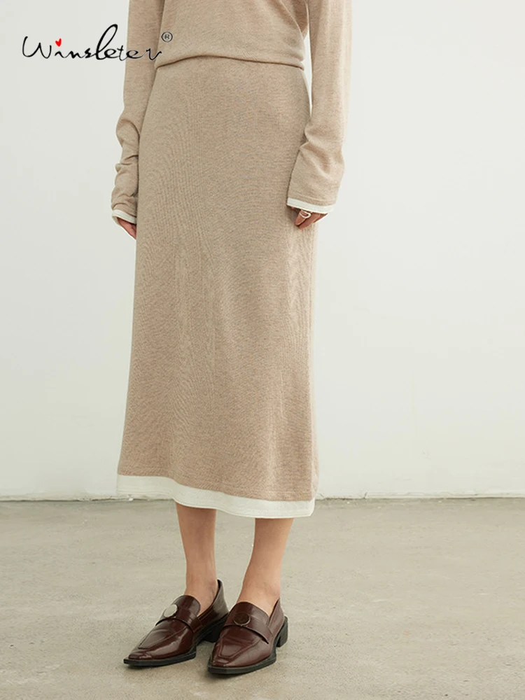 Winsleter-32.4%Sheep Wool Elegant Skirts, Color Patchwork, Women Warm Versatile Commute Slim A-line Skirt, 2025 Autumn B58014CC 
Winsleter-32.4%Sheep Wool Elegant Skirts, Color Patchwork, Women Warm Versatile Commute Slim A-line Skirt, 2025 Autumn B58014CC