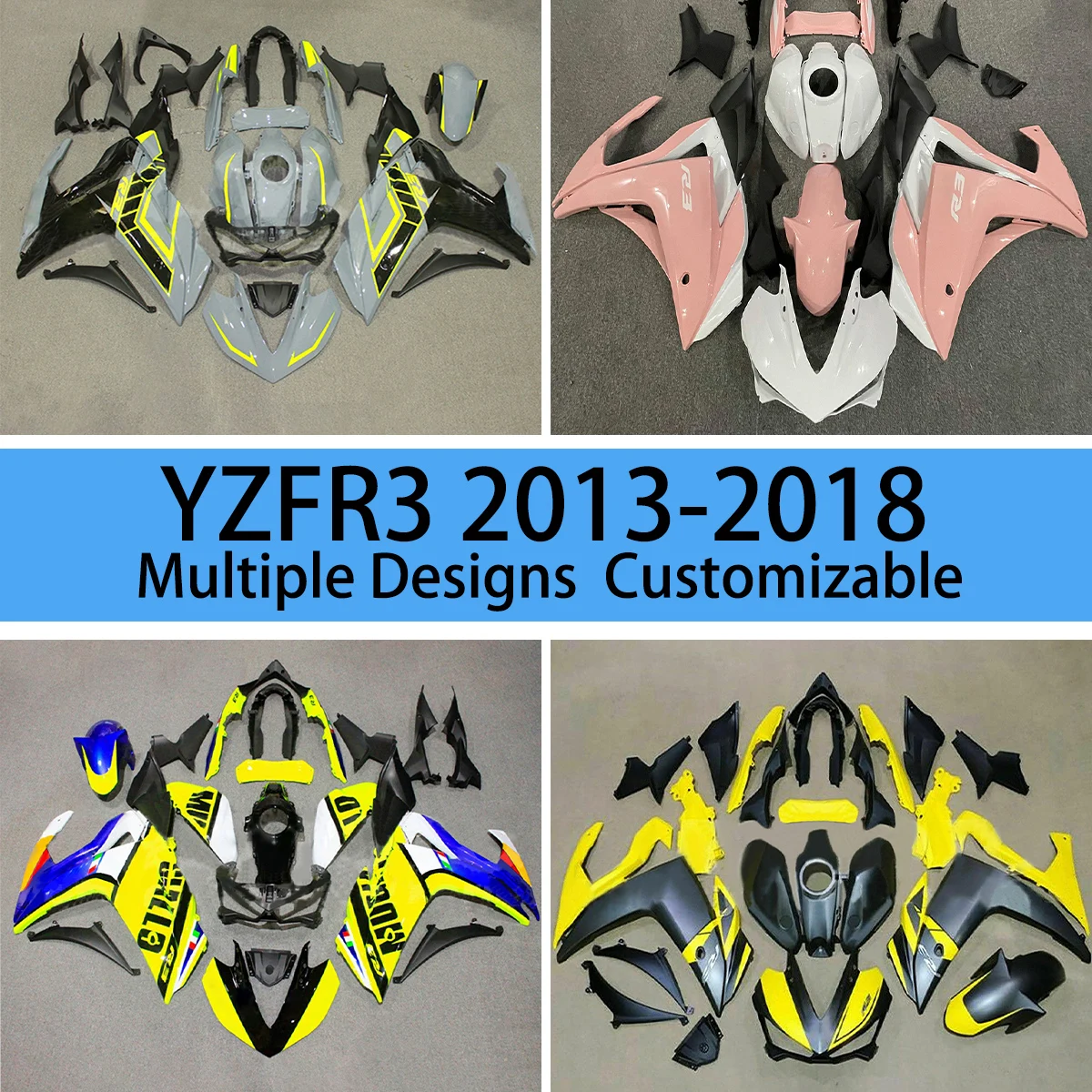 Комплект обтекателя для гонок YZF R3 2013 2014 2015 2016 2017 2018, обтекатели для мотоцикла YAMAHA YZFR3 13-18
Комплект обтекателя для гонок YZF R3 2013 2014 2015 2016 2017 2018, обтекатели для мотоцикла YAMAHA YZFR3 13-18