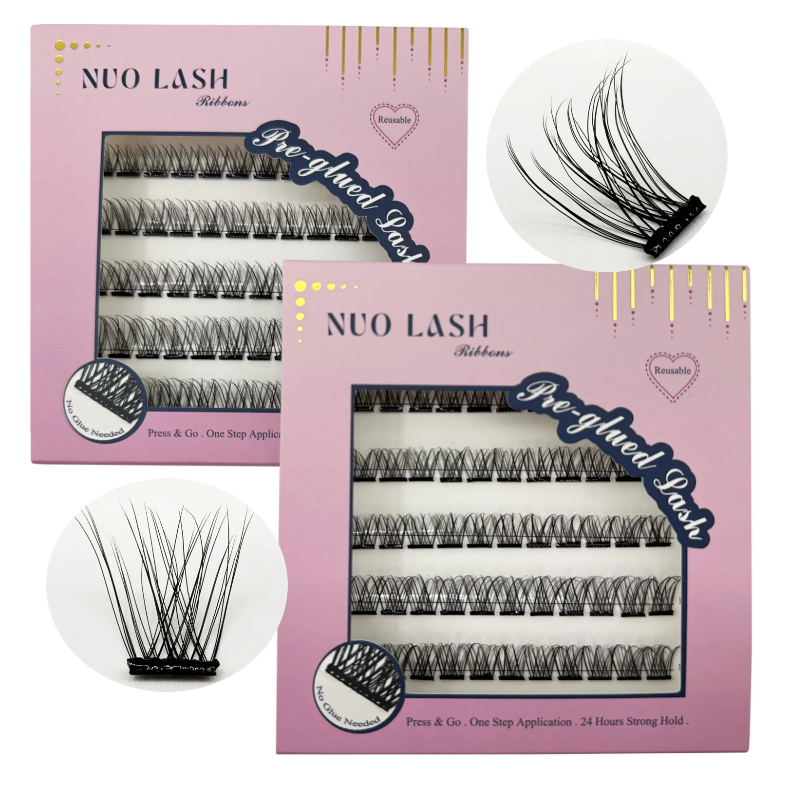 Ribbons Lashes Self Adhesive Cluster Lashes Press on No Glue Needed Pre-bond Reusable Glueless Extension Waterproof Private Logo
Ribbons Lashes Self Adhesive Cluster Lashes Press on No Glue Needed Pre-bond Reusable Glueless Extension Waterproof Private Logo