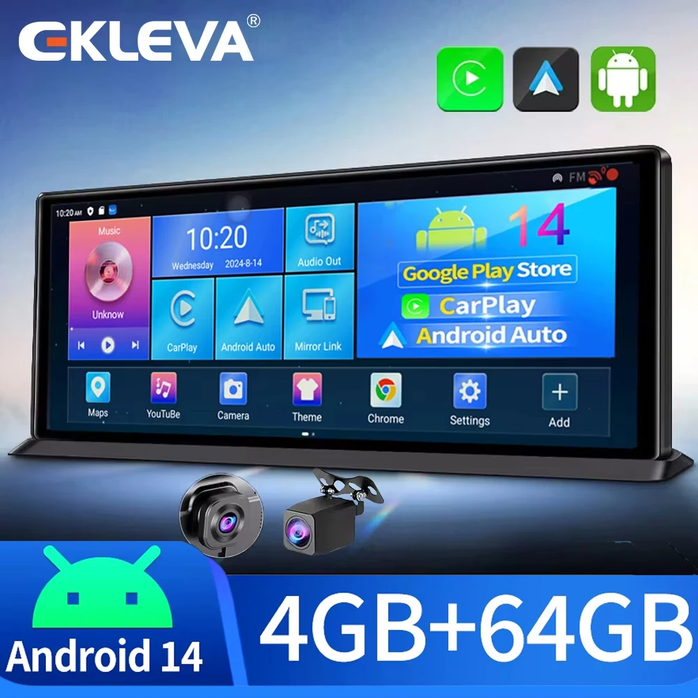 EKLEVA 11.3" 4G+64G WIFI Android 14 AI Screen Navigation Carplay Android AUTO 1080P Dash Cam RearView Mirror Video Recorder
EKLEVA 11.3" 4G+64G WIFI Android 14 AI Screen Navigation Carplay Android AUTO 1080P Dash Cam RearView Mirror Video Recorder