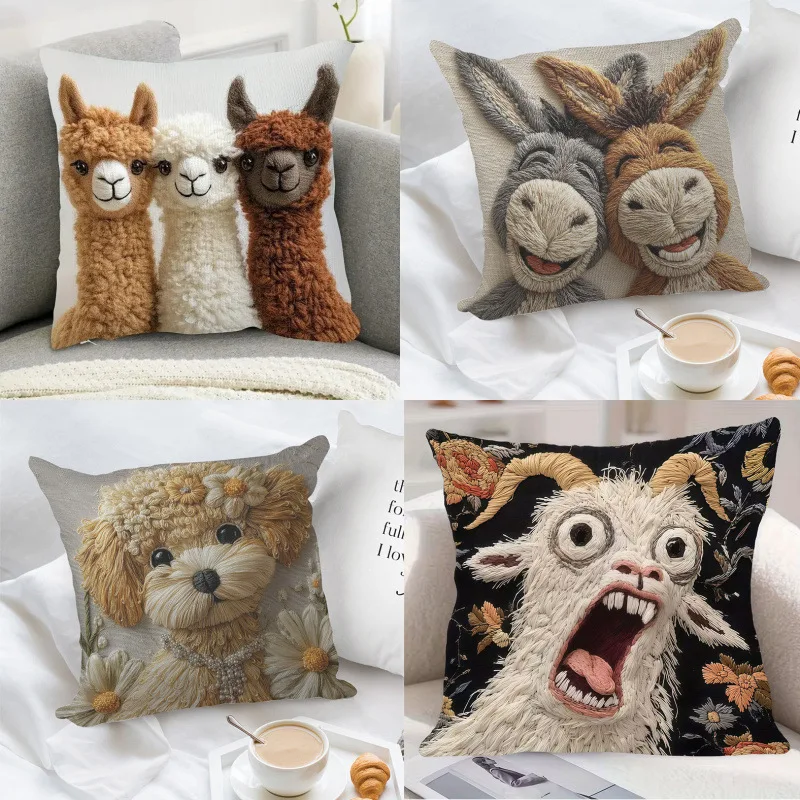 VIKAMA Cartoon Animal Cotton Flannel Throw Blanket, Embroidered Pattern Pillow Cover, Bedroom and Living Room Cushion Cover
VIKAMA Cartoon Animal Cotton Flannel Throw Blanket, Embroidered Pattern Pillow Cover, Bedroom and Living Room Cushion Cover
