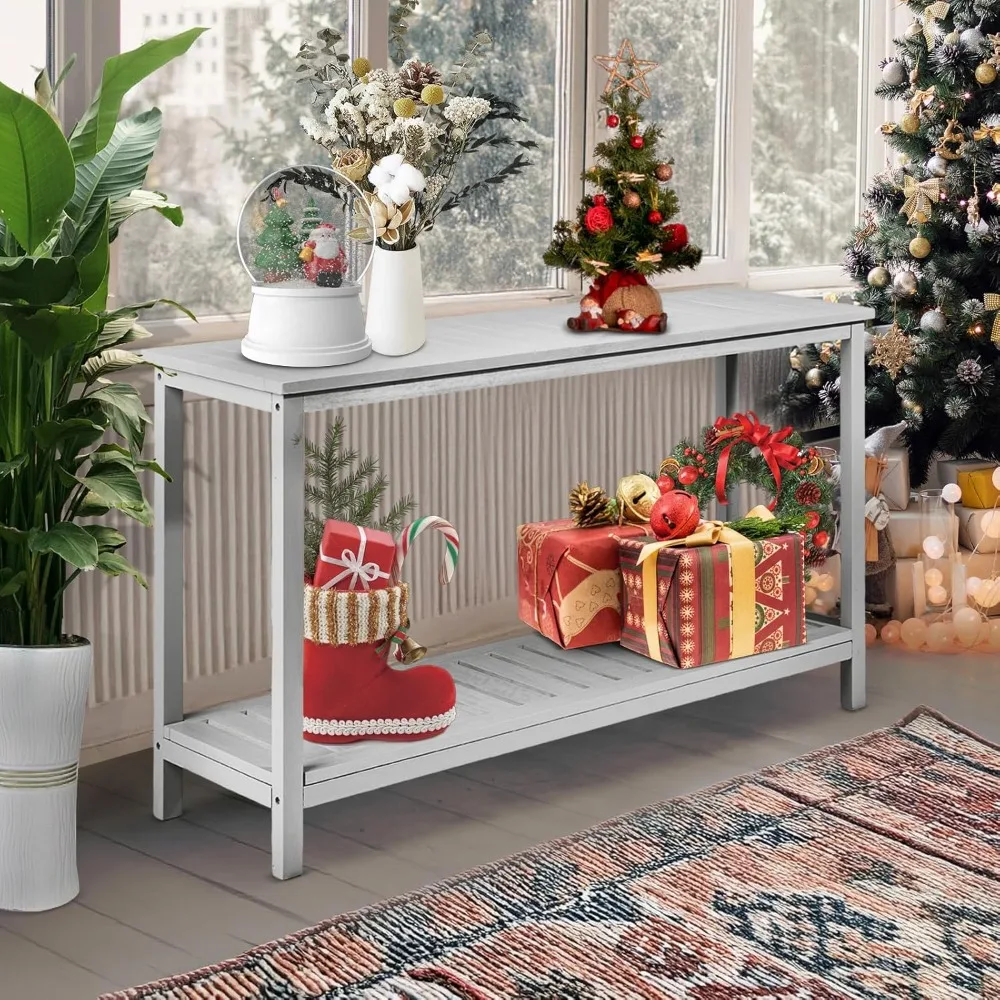 49in Solid Wood Outdoor Console Table, 2-Shelf Wooden Outdoor Accent Plant Table Multifunctional Buffet Bar Storage, Customized
49in Solid Wood Outdoor Console Table, 2-Shelf Wooden Outdoor Accent Plant Table Multifunctional Buffet Bar Storage, Customized