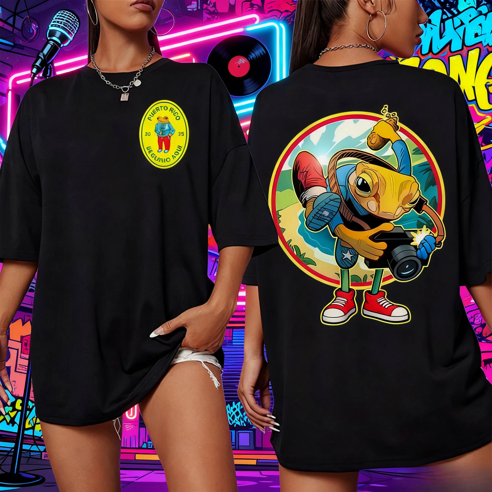 2025-26 Summer Rapper Bad Bunny Album T-shirt Debi Tirar Mas Fotos DTMF Illustration Print 100% Pure Cotton Loose Casual T-shirt
2025-26 Summer Rapper Bad Bunny Album T-shirt Debi Tirar Mas Fotos DTMF Illustration Print 100% Pure Cotton Loose Casual T-shirt