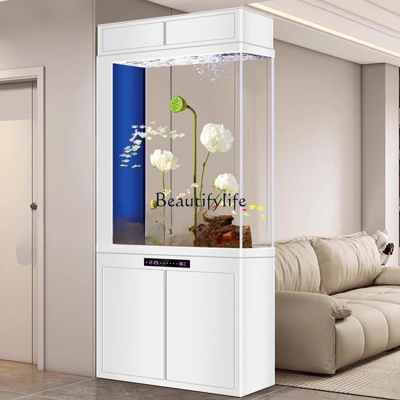 Fish tank entrance entrance partition screen modern simple ultra-white glass bottom filter no water change
Fish tank entrance entrance partition screen modern simple ultra-white glass bottom filter no water change