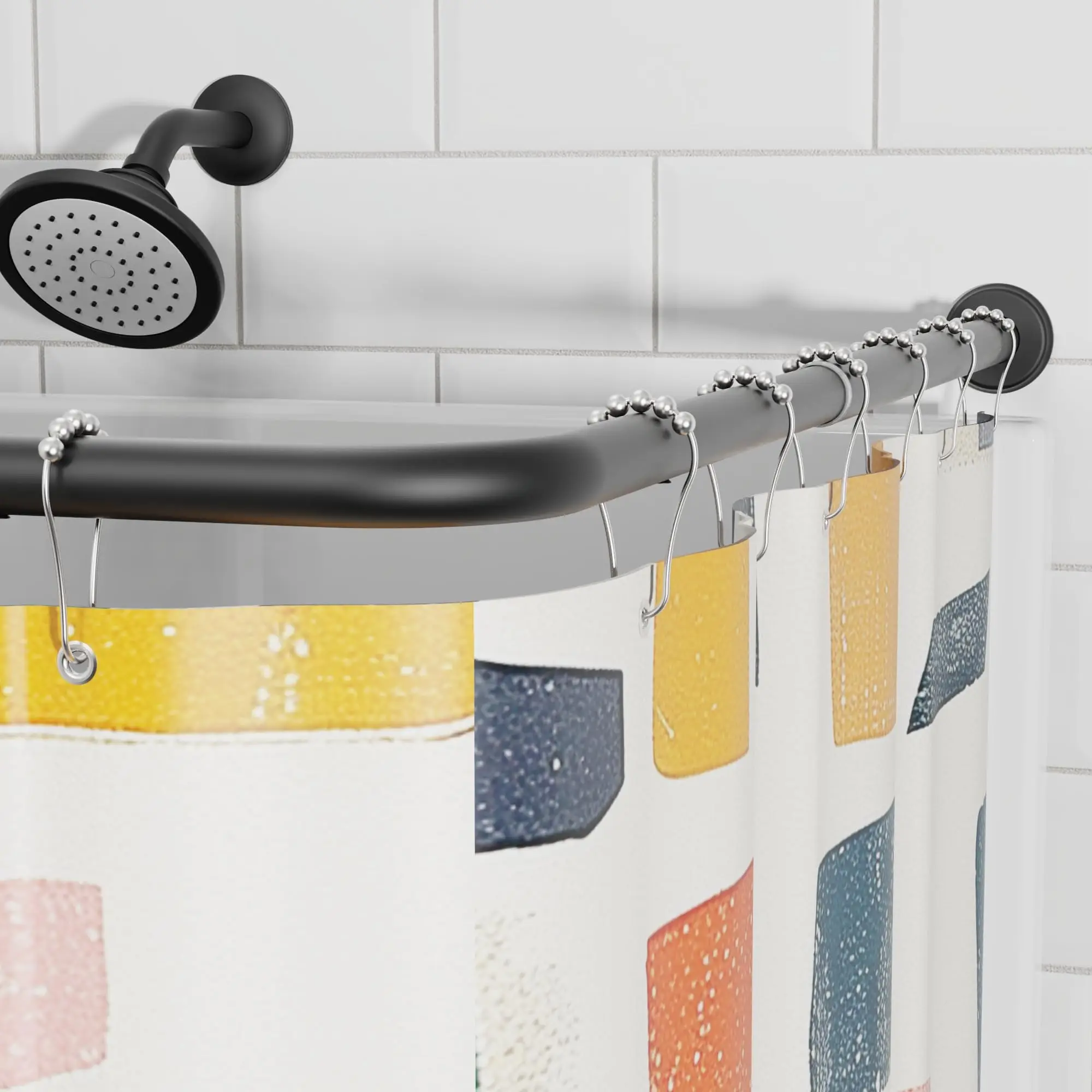 90 Degree L-Shape Corner Shower Curtain Rod, Rust Proof Heavy Duty Stainless Steel, Adjustable 24-37 Inches, Brushed Nickel
90 Degree L-Shape Corner Shower Curtain Rod, Rust Proof Heavy Duty Stainless Steel, Adjustable 24-37 Inches, Brushed Nickel