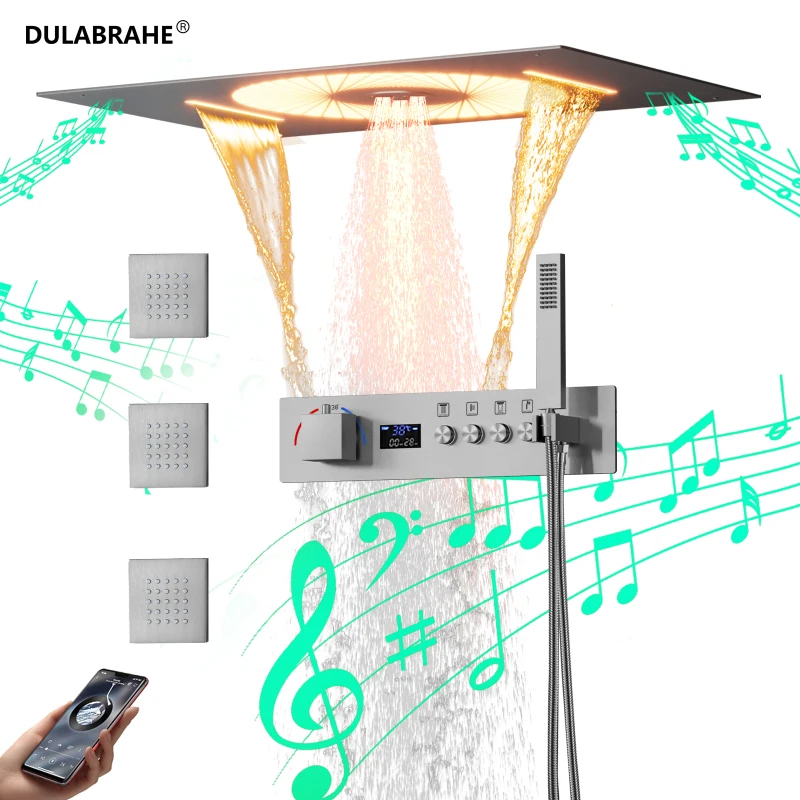 DULABRAHE 2024, новинка, 600*400 мм, светодиодная насадка для душа, настенный цифровой дисплей, термостатический смеситель для душа с музыкой
DULABRAHE 2024, новинка, 600*400 мм, светодиодная насадка для душа, настенный цифровой дисплей, термостатический смеситель для душа с музыкой