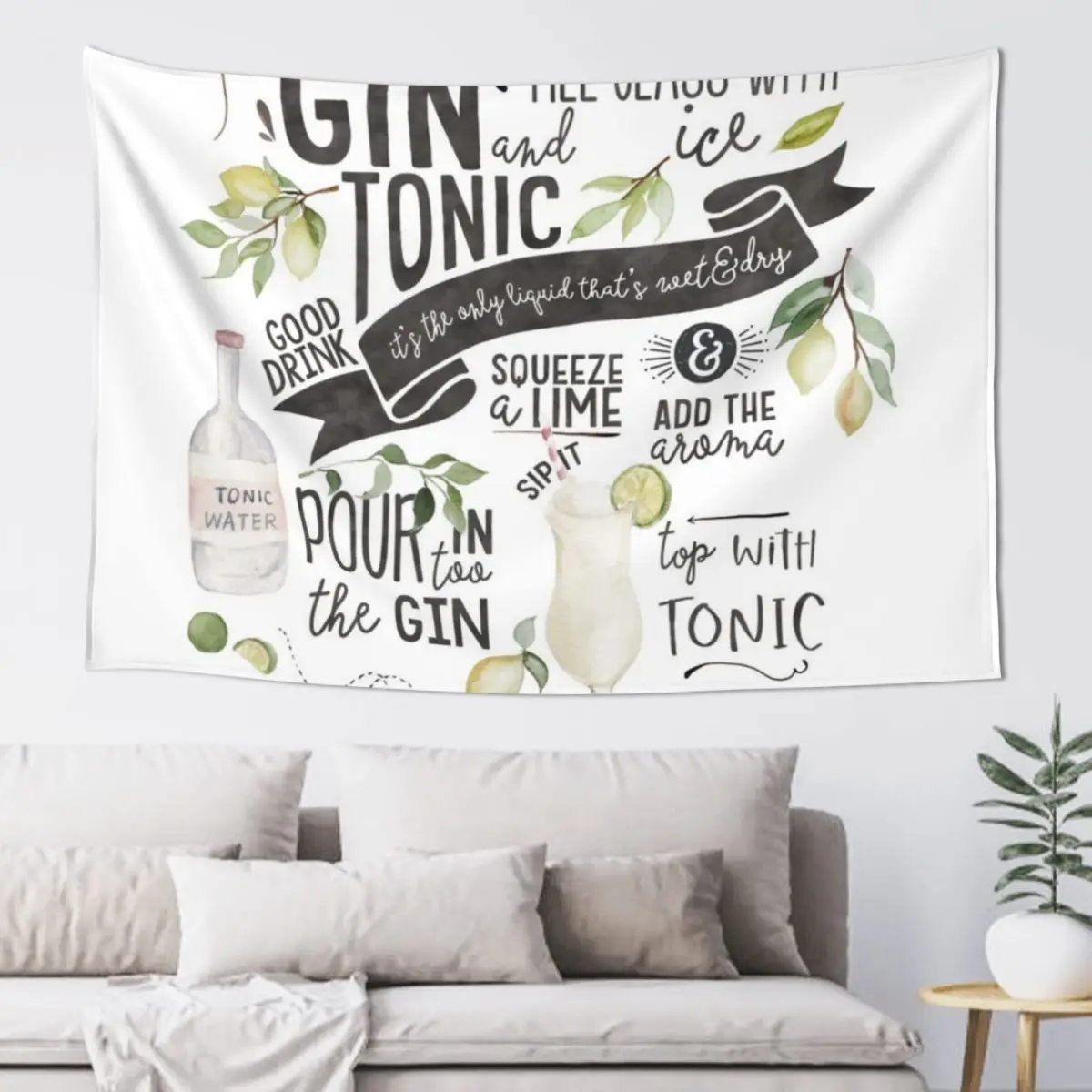 Gin Tonic Recipe In Watercolor Tapestry Decoration Wall Wall Decor Hanging Funny Tapestry
Gin Tonic Recipe In Watercolor Tapestry Decoration Wall Wall Decor Hanging Funny Tapestry