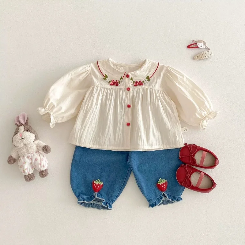 Girls' Shirt 2026 Spring Korean Edition Shirt Children's Spring Clothing Strawberry Top Children's Gift Children's Clothing
Girls' Shirt 2026 Spring Korean Edition Shirt Children's Spring Clothing Strawberry Top Children's Gift Children's Clothing