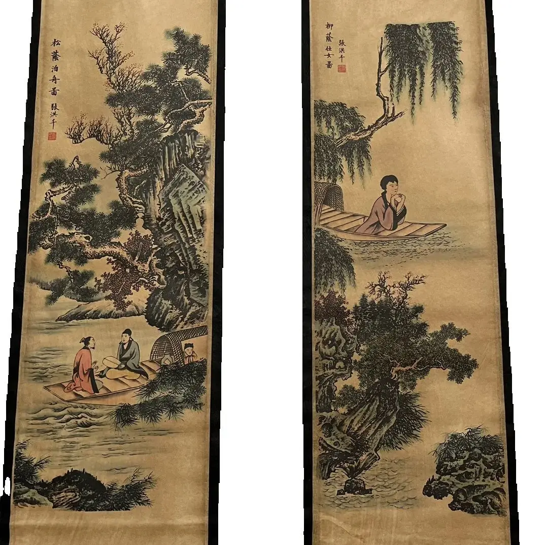 Chinese Celebrity Old Scrolls Zhang Hongqian's Landscape Painting, Four Screen Decorative Artwork for Home collectibles
Chinese Celebrity Old Scrolls Zhang Hongqian's Landscape Painting, Four Screen Decorative Artwork for Home collectibles