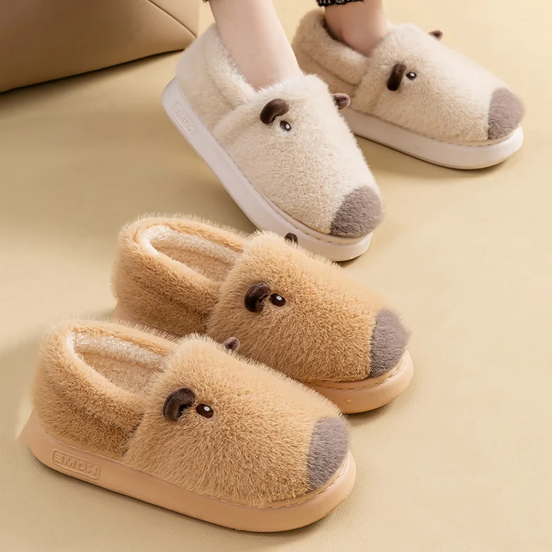 Cartoon Capibala Fluffy Slippers Women Comfortable Soft Sole Cotton Padded Shoes Woman Indoor Non Slip Warm Plush Slides Female
Cartoon Capibala Fluffy Slippers Women Comfortable Soft Sole Cotton Padded Shoes Woman Indoor Non Slip Warm Plush Slides Female