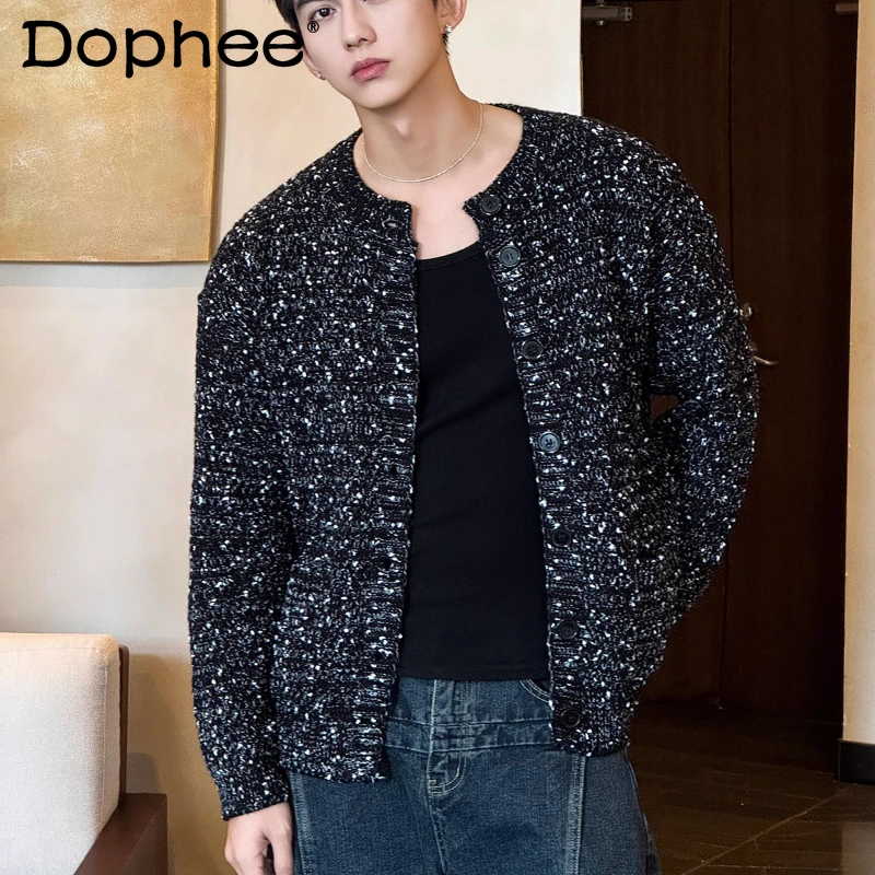 Men's 2025 Autumn New High-End Fashion Small Fragrant Long Sleeve Knitwears Sequin Chic Knitted Cardigan Jackets Men's Sweaters
Men's 2025 Autumn New High-End Fashion Small Fragrant Long Sleeve Knitwears Sequin Chic Knitted Cardigan Jackets Men's Sweaters