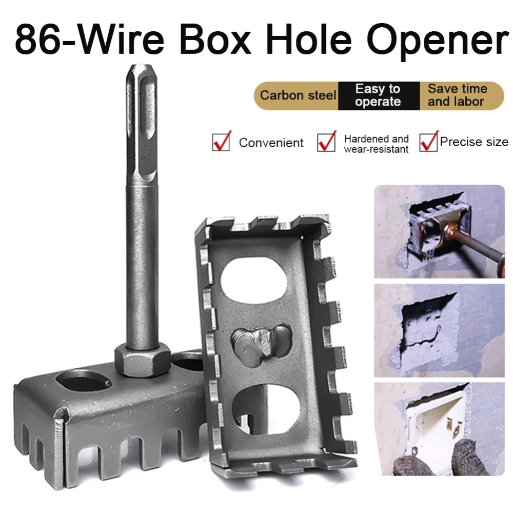 Square Hole Punch Hardened Wear-Resistant Plumbers Electric Hammer Quick Hole Opener 86 Wire Box Square Handle
Square Hole Punch Hardened Wear-Resistant Plumbers Electric Hammer Quick Hole Opener 86 Wire Box Square Handle