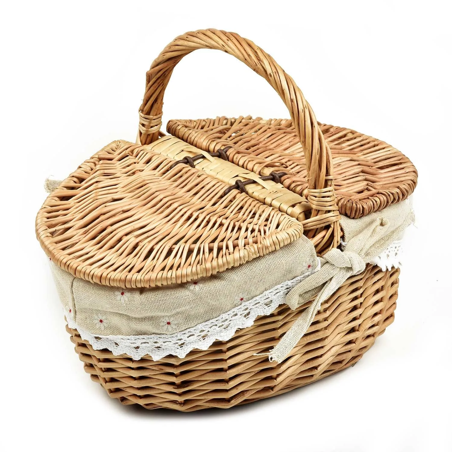Portable Handmade Wicker Rattan Basket With Handle For Outdoor Camping Picnic Double Lids Storage Hamper Basket Cloth Lining
Portable Handmade Wicker Rattan Basket With Handle For Outdoor Camping Picnic Double Lids Storage Hamper Basket Cloth Lining