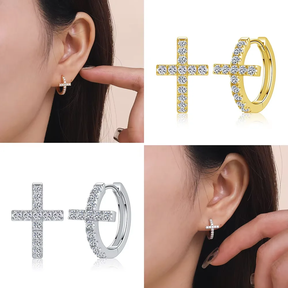 M-JAJA Moissanite Cross Hoop Earrings for Women S925 Sterling Silver Diamond Earrings Gold Plated Trendy Jewelry Christmas Gift
M-JAJA Moissanite Cross Hoop Earrings for Women S925 Sterling Silver Diamond Earrings Gold Plated Trendy Jewelry Christmas Gift