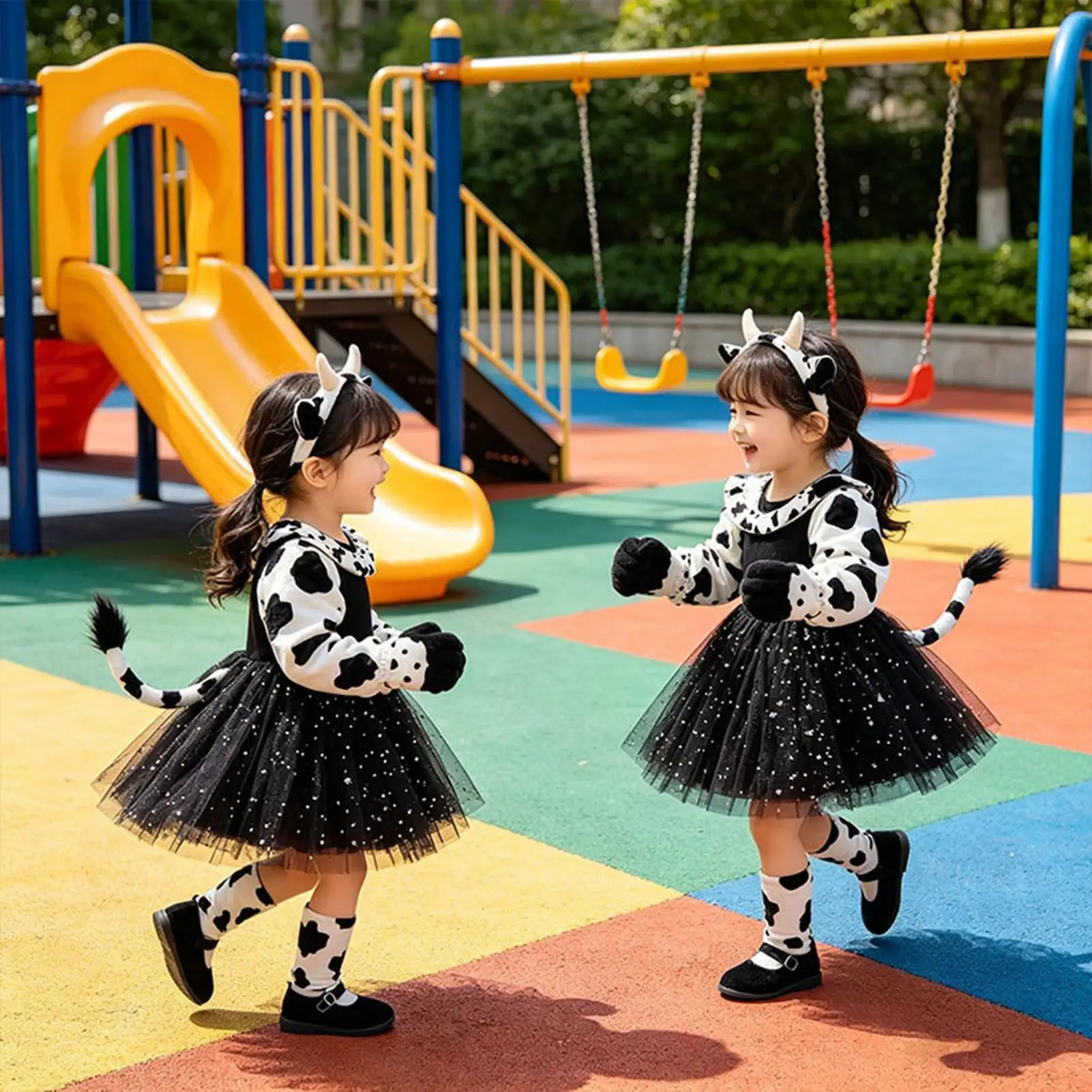 Kids Cow Costume Girls Dress Clothes Set With Cow Headband Tail Gloves Tutu Dress For Concert Party Cosplay Carnival Masquerade
Kids Cow Costume Girls Dress Clothes Set With Cow Headband Tail Gloves Tutu Dress For Concert Party Cosplay Carnival Masquerade