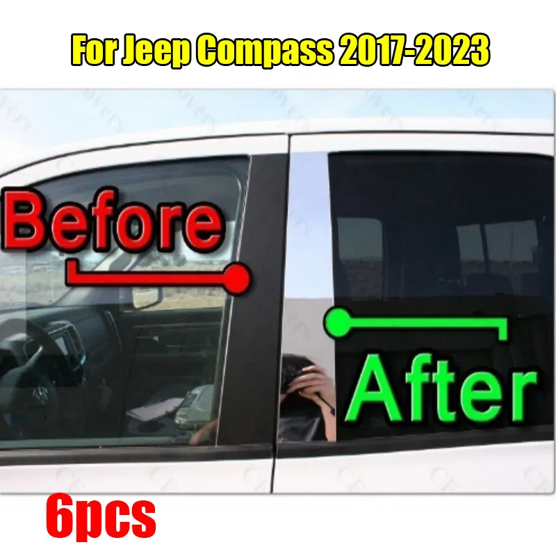 6PCS Set Chrome Pillar Trim Door Cover Mirrored Post For Jeep Compass 2017-2023
6PCS Set Chrome Pillar Trim Door Cover Mirrored Post For Jeep Compass 2017-2023