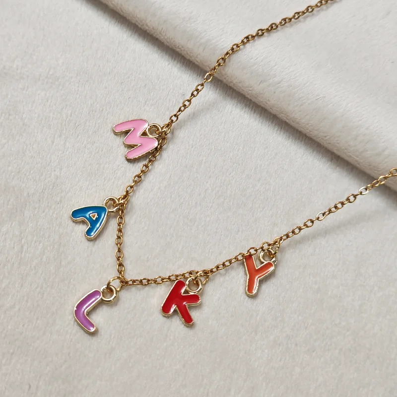 Customized Color Letter Name Necklace Bracelet Set A-Z Letter Pendant Necklace Girl
Customized Color Letter Name Necklace Bracelet Set A-Z Letter Pendant Necklace Girl