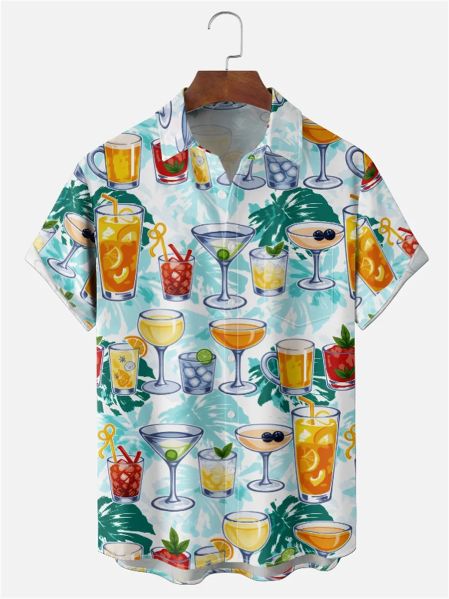 Hawaiian style men's short sleeved shirt with pocket design, digital printing, casual and comfortable, fashionable dressing
Hawaiian style men's short sleeved shirt with pocket design, digital printing, casual and comfortable, fashionable dressing