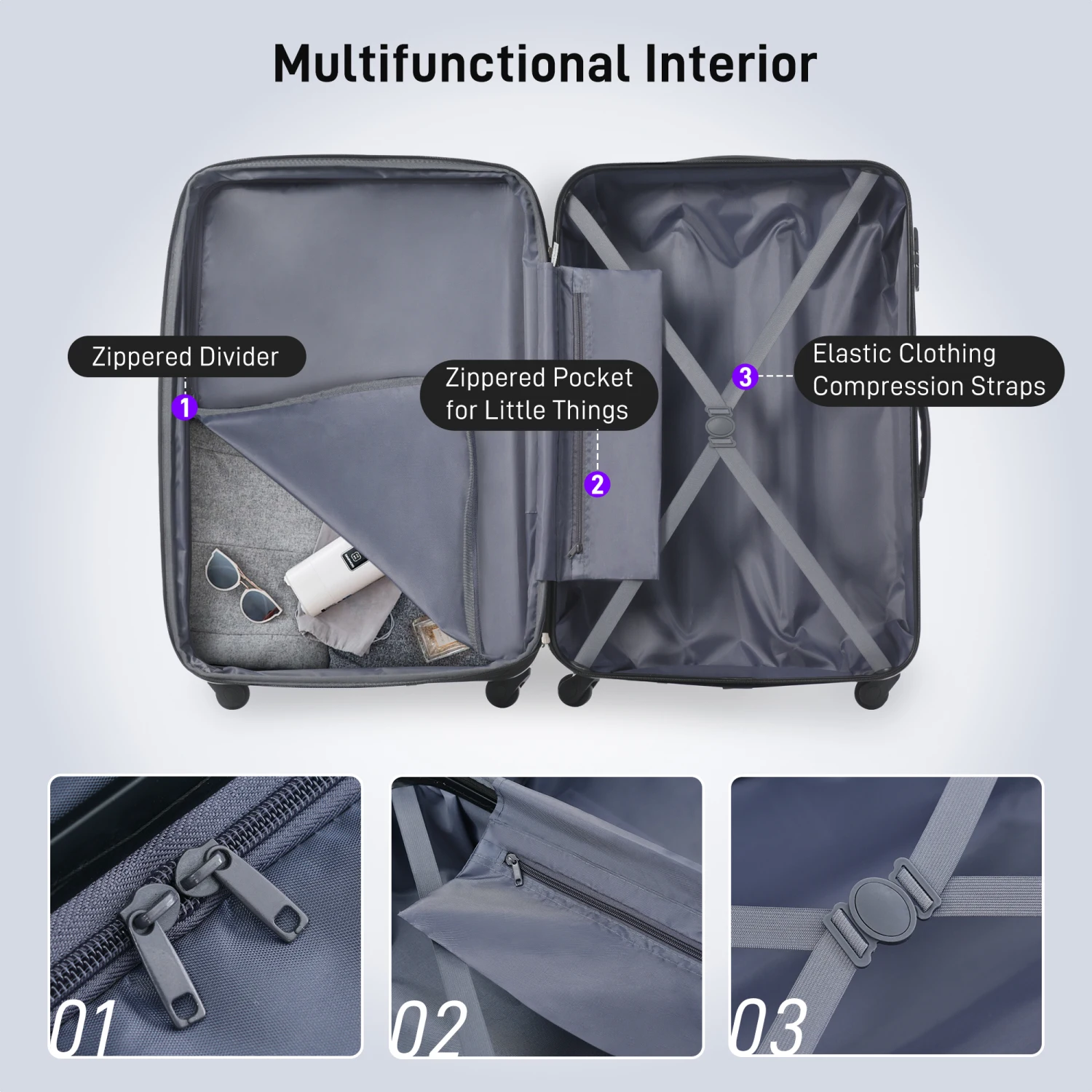 Hardshell Luggage Sets 24inches + Bag Spinner Suitcase with TSA Lock Lightweight
Hardshell Luggage Sets 24inches + Bag Spinner Suitcase with TSA Lock Lightweight