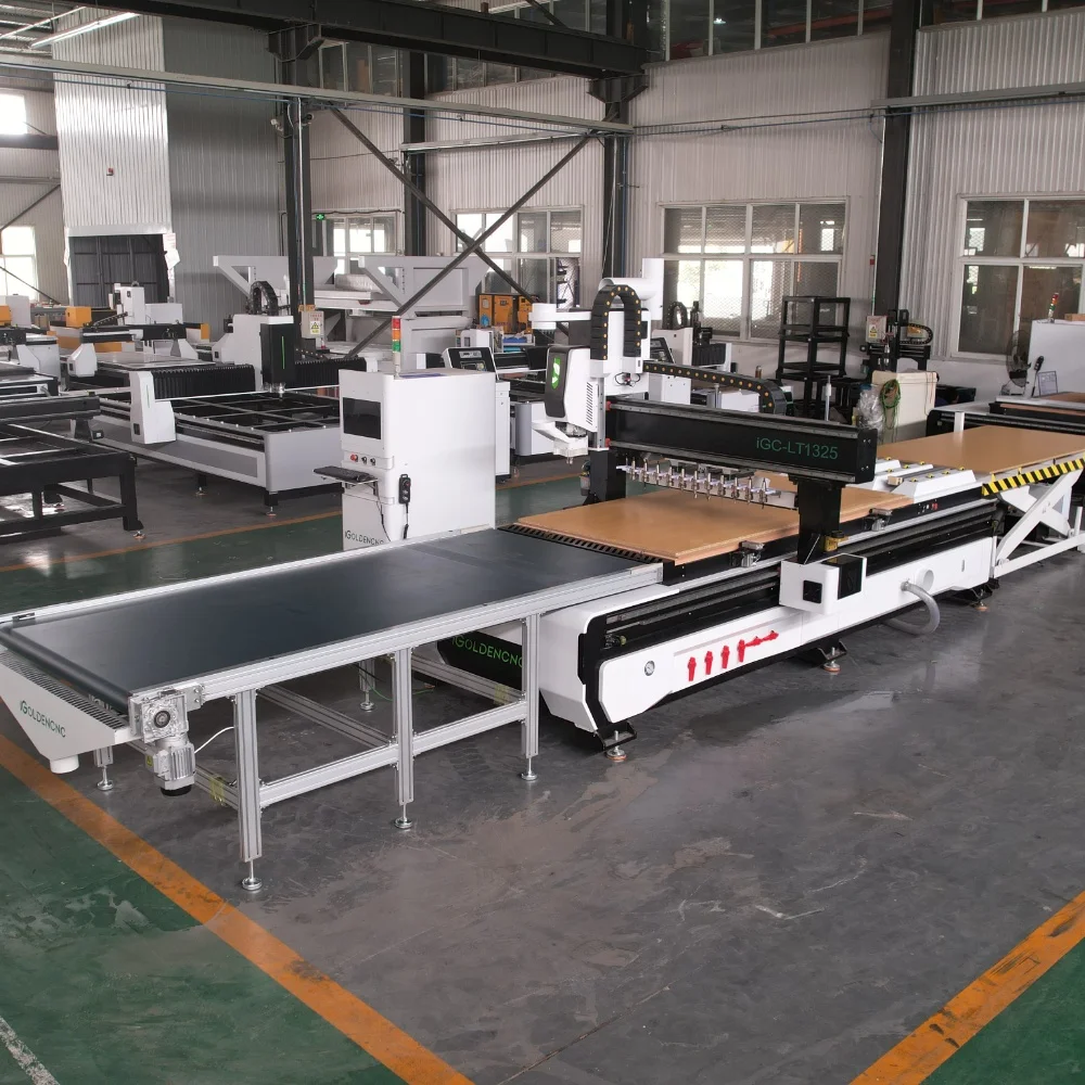 1325 1530 Woodworking ATC CNC Nesting Machine Auto Loading Unloading for MDF Solid Wood Cabinet Panel Cutting
1325 1530 Woodworking ATC CNC Nesting Machine Auto Loading Unloading for MDF Solid Wood Cabinet Panel Cutting