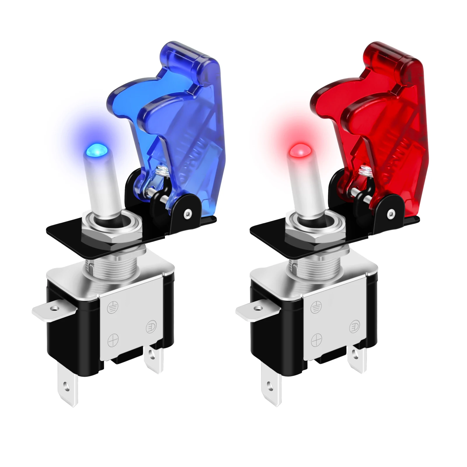 12V LED Lighted Toggle Switch with Aircraft Guard Safety Flip Cover 12 Volt DC 20A Heavy Duty Covered Illuminated Lit for Racing
12V LED Lighted Toggle Switch with Aircraft Guard Safety Flip Cover 12 Volt DC 20A Heavy Duty Covered Illuminated Lit for Racing