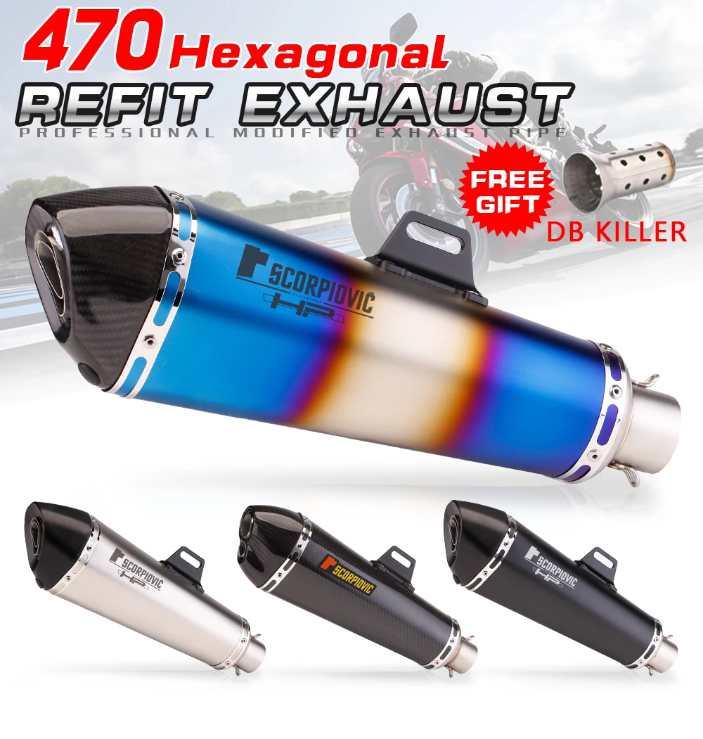 Universal 51mm Motorcycle Exhaust Muffler For Z900 DUKE390 CBR650 321RR Racing Modified Slip-On Pipe
Universal 51mm Motorcycle Exhaust Muffler For Z900 DUKE390 CBR650 321RR Racing Modified Slip-On Pipe