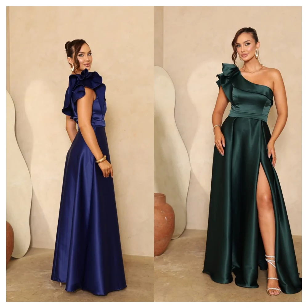 Customized Elegant Satin Evening Dress Modern Strapless One Shoulder Sleeveless Party Dress Temperament A-Line Celebri
Customized Elegant Satin Evening Dress Modern Strapless One Shoulder Sleeveless Party Dress Temperament A-Line Celebri