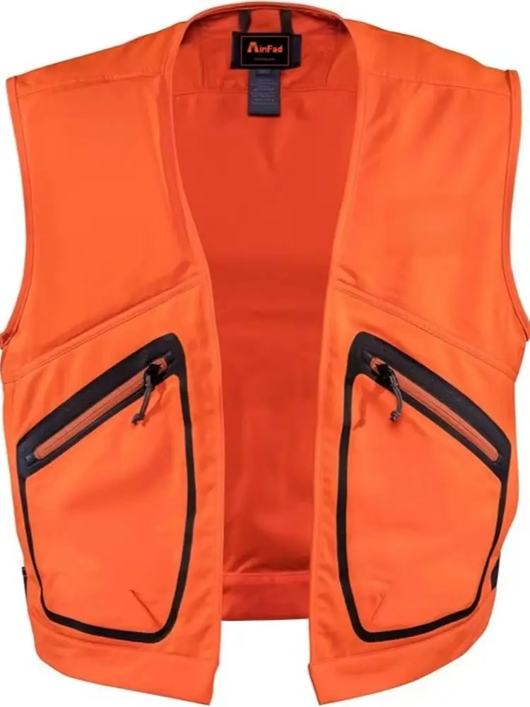 Man wearing an orange outdoor safety vest
Man wearing an orange outdoor safety vest