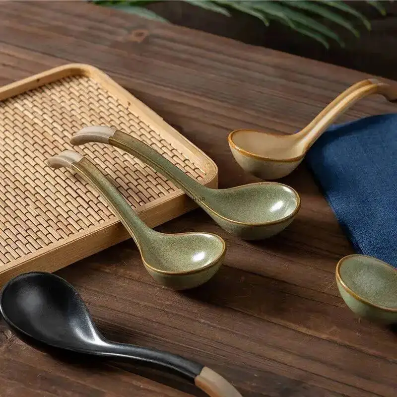 Japanese Handmade Coarse Pottery Soup Spoon Tablespoon Spoon Eating Spoon Ceramic Spoon Bowl Spoon Kitchen Tablewear
Japanese Handmade Coarse Pottery Soup Spoon Tablespoon Spoon Eating Spoon Ceramic Spoon Bowl Spoon Kitchen Tablewear