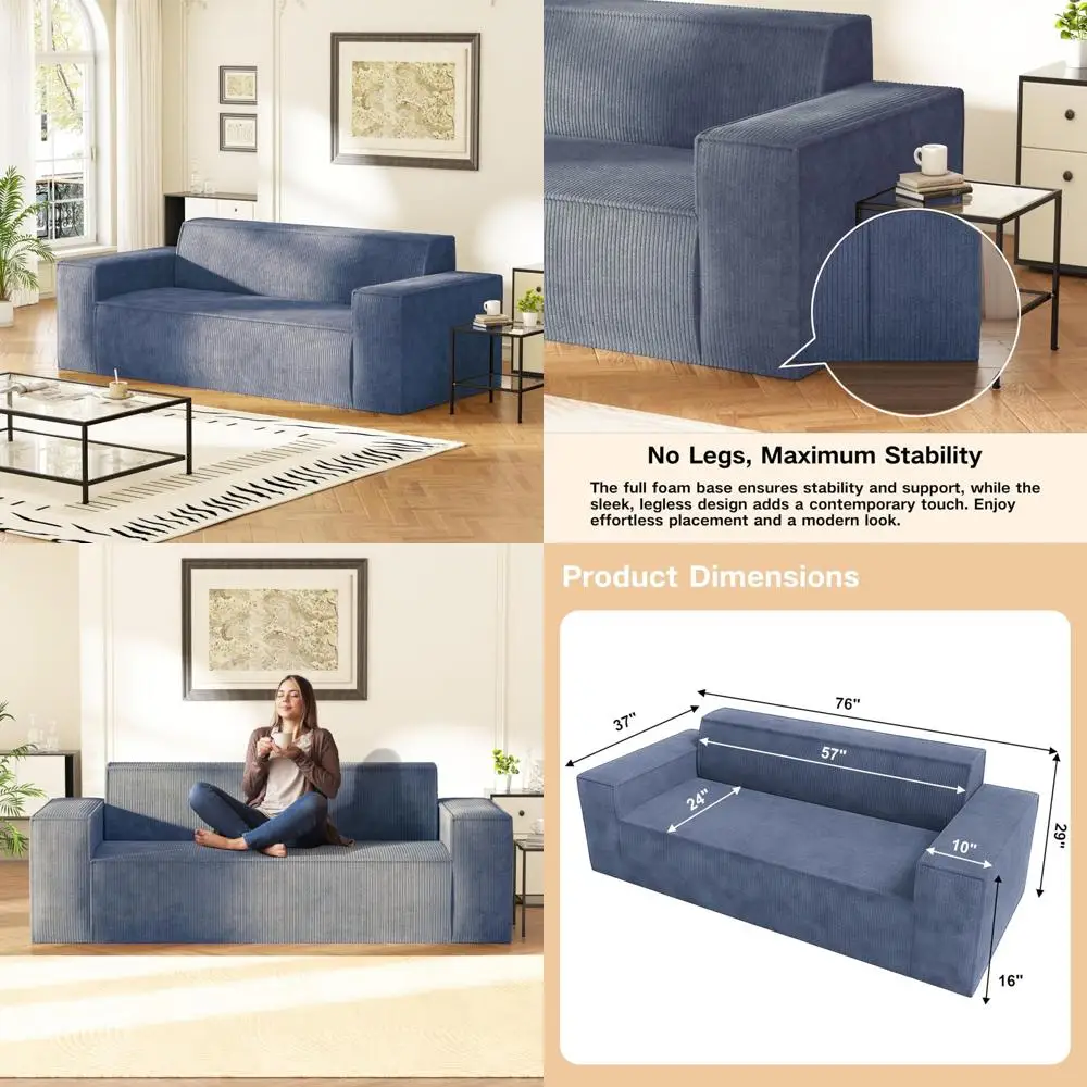 Memory Foam 3-Seater Sofa in a Box, Easy Transport, Deep Seat, Modern Design with Corduroy Fabric
Memory Foam 3-Seater Sofa in a Box, Easy Transport, Deep Seat, Modern Design with Corduroy Fabric