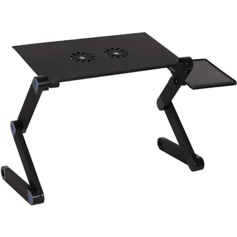 Foldable aluminum laptop desk for home office use, silver, adjustable height and angle with 2 built-in CPU cooling fans and int
Foldable aluminum laptop desk for home office use, silver, adjustable height and angle with 2 built-in CPU cooling fans and int