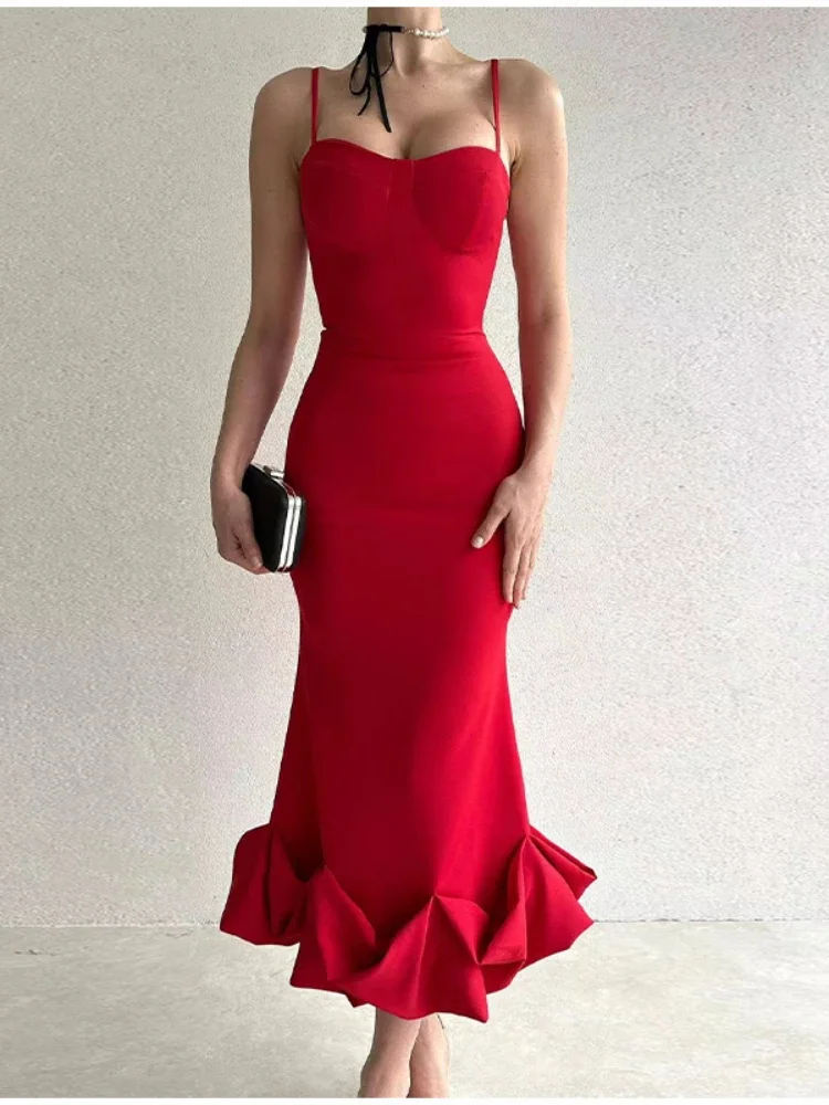 Long Dresses Women Solid Slim Fit Ruffles Dress Sleeveless High Waist Evening Vestidos Hip Wrap Elegant Summer Sexy Party
Long Dresses Women Solid Slim Fit Ruffles Dress Sleeveless High Waist Evening Vestidos Hip Wrap Elegant Summer Sexy Party