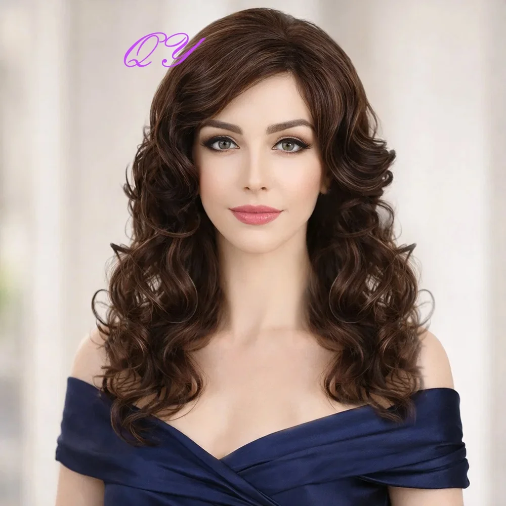 Синтетический парик смешанного коричневого цвета с волнистыми кудрями и челкой, средней длины, элегантный, естественный, пышный парик для повседневного использования, вечеринок и фестивалей
Синтетический парик смешанного коричневого цвета с волнистыми кудрями и челкой, средней длины, элегантный, естественный, пышный парик для повседневного использования, вечеринок и фестивалей