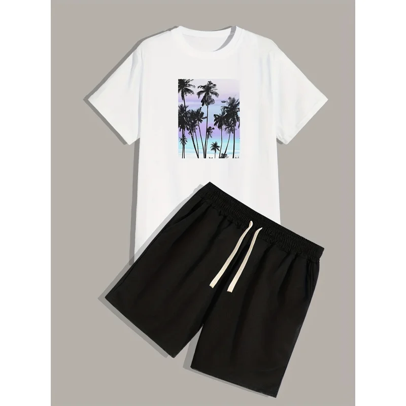Colorful Coconut Trees,Men 2 Pieces,Short Sleeve Round Neck T T-Shirt And Drawstring Shorts Quick-Dry Breathable Set
Colorful Coconut Trees,Men 2 Pieces,Short Sleeve Round Neck T T-Shirt And Drawstring Shorts Quick-Dry Breathable Set