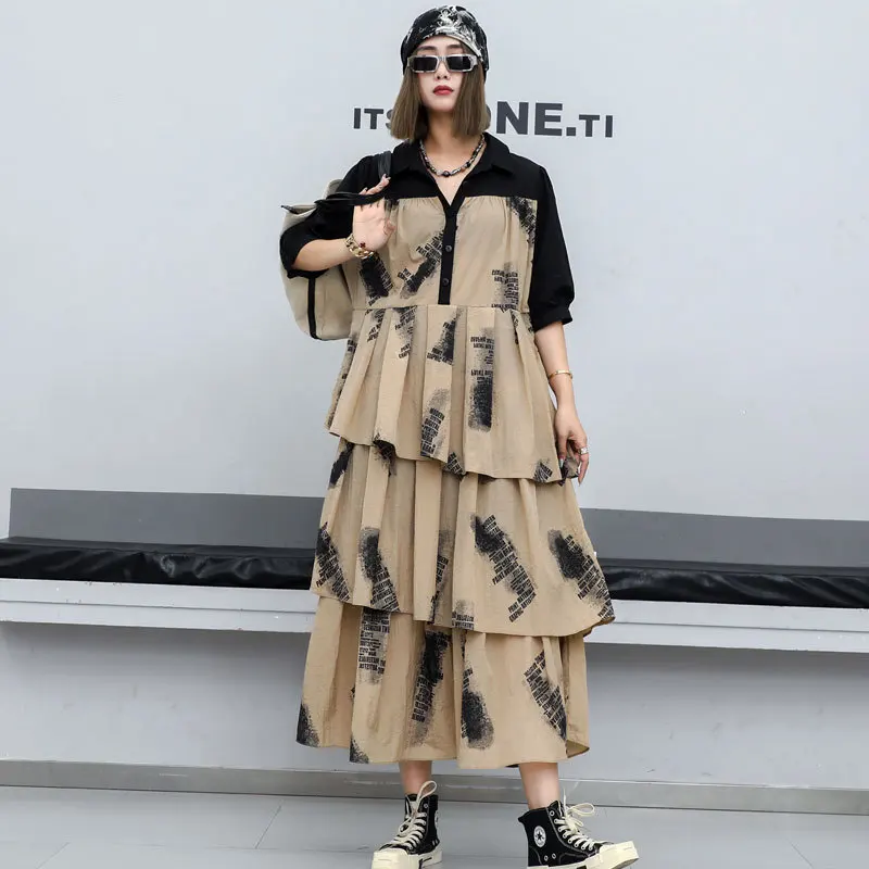 SuperAen 2024 Spring New Women's Patchwork Fake Two Piece Long Cake Dress
SuperAen 2024 Spring New Women's Patchwork Fake Two Piece Long Cake Dress