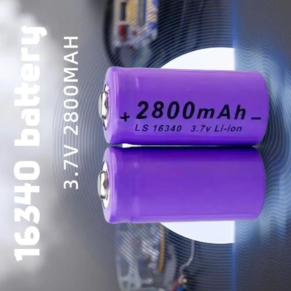 16340 Li-Ion Rechargeable Battery 3.7V 2800mAh 100% Capacity for LED Flashlight Headlamp with Intelligent Protection Point
16340 Li-Ion Rechargeable Battery 3.7V 2800mAh 100% Capacity for LED Flashlight Headlamp with Intelligent Protection Point